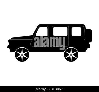 icona jeep illustrata in vettore su sfondo bianco Illustrazione Vettoriale