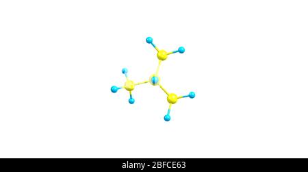 Isobutano o metilpropano è un composto chimico di formula molecolare C4H10 Foto Stock