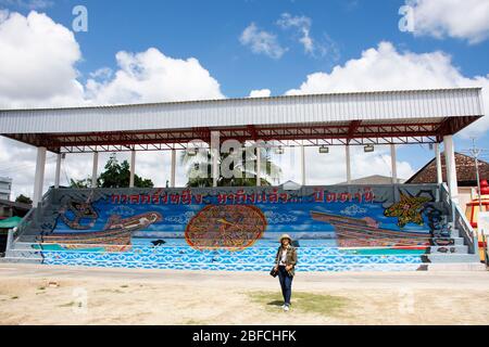 PATTANI, THAILANDIA - Agosto 16 : Visualizza il paesaggio di Leng Chu Kiang o Chao Mae Lim Ko Niao Santuario cinese per la gente tailandese viaggio visita e rispetto pregare Foto Stock