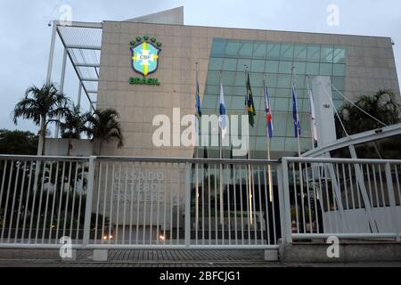 Rio de Janeiro, Brasile, 17 aprile 2020. Sede centrale CBF. La Confederazione di calcio brasiliana è la più alta entità di calcio in Brasile, situata in Foto Stock