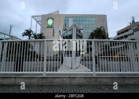 Rio de Janeiro, Brasile, 17 aprile 2020. Sede centrale CBF. La Confederazione di calcio brasiliana è la più alta entità di calcio in Brasile, situata in Foto Stock