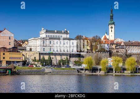 rybnik Jordan a historické centrum, Tábor, Jižní Čechy, Česká republika / Jordan lago e centro storico della città di Tabor, regione della Boemia meridionale, Foto Stock