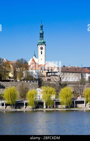 rybnik Jordan a historické centrum, Tábor, Jižní Čechy, Česká republika / Jordan lago e centro storico della città di Tabor, regione della Boemia meridionale, Foto Stock