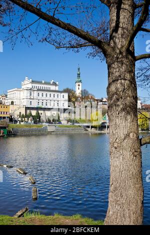 rybnik Jordan a historické centrum, Tábor, Jižní Čechy, Česká republika / Jordan lago e centro storico della città di Tabor, regione della Boemia meridionale, Foto Stock