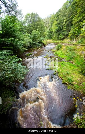 The River North Esk, Roslin Glen Country Park, Midlothian, Scozia, Regno Unito. Foto Stock