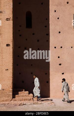 Patrimonio mondiale dell'UNESCO moschea Tinmel nelle montagne dell'Alto Atlante del Marocco. Foto Stock