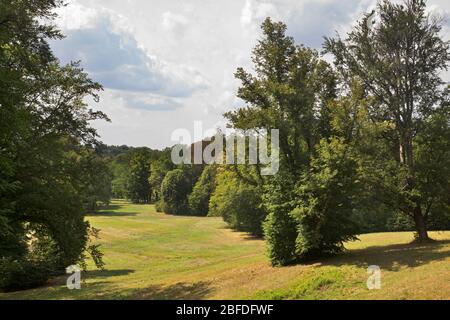 Parco Muzakowski (Parco von Muskau) vicino a Leknica. Patrimonio dell'umanità dell'UNESCO. Polonia Foto Stock