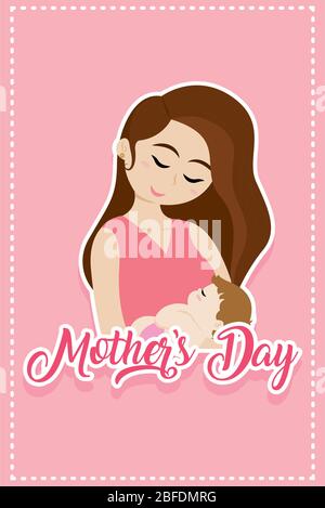 Felice Festa della mamma card Illustrazione Vettoriale