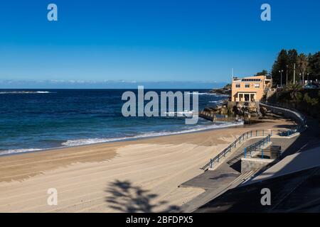 Coogee Beach durante il blocco Covid a Sydney, Australia. Foto Stock