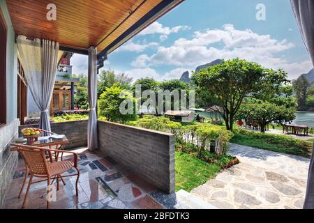 Yangshuo Mountain Retreat Rooms, Yangshuo Alberghi in Cina Foto Stock