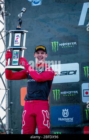 tim gajser (slo) team hrc classe mxgp durante MXGP di Gran Bretagna, winchester, Italia, 01 Mar 2020, Motors Motocross Foto Stock