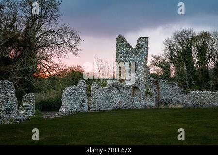 baconsthorpe castello altra parete all'alba Foto Stock