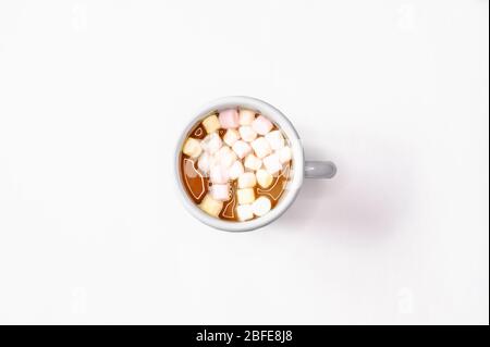 Cioccolata calda e marshmallows. Foto Stock