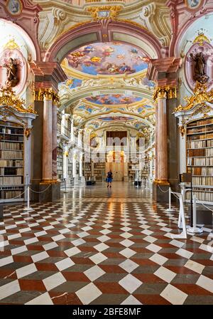 Biblioteca assolutamente unica nell'abbazia di Admont, Austria Foto Stock