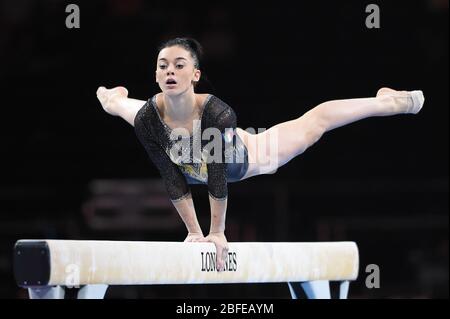 giorgia villa (ita) al balance beam durante i Campionati mondiali di Ginnastica artistica, stoccarda (ger), Italia, 04 Ott 2019, Ginnastica sportiva Foto Stock