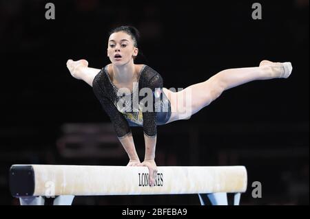 Stoccarda (Ger, Italia. stuttgart (ger), 04 Ott 2019, Giorgia Villa (ITA) al Balance Beam durante - Credit: LM/Filippo Tomasi Credit: Filippo Tomasi/LPS/ZUMA Wire/Alamy Live News 2019 Foto Stock