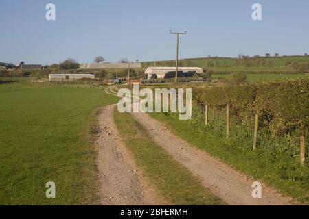 Ty Coch Farm alla periferia di Porthcawl in un caldo pomeriggio primaverile Foto Stock