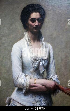 Ritratto di Eva Callimachi-Catargi, 1881, di Henri Fantin-Latour, nel Museo Kröller-Müller, Parco Nazionale De Hoge Veluwe, Gelderland, Olanda Foto Stock