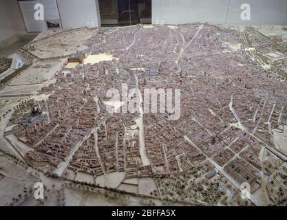 MAQUETA DE MADRID- 1830. AUTORE: GIL DE PALACIO LEON. UBICAZIONE: MUSEO DE HISTORIA-MAQUETAS. MADRID. SPAGNA. Foto Stock