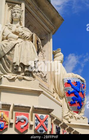 Jacob Van Artevelde monumento, Vrijdag Mercato, Gand, Fiandre Orientali, Belgio, Europa Foto Stock