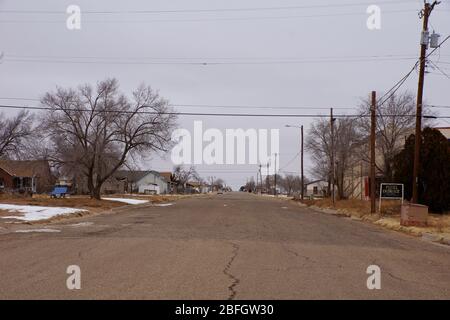 Zona residenziale a Tucumcari NM appena fuori la Route 66 Foto Stock