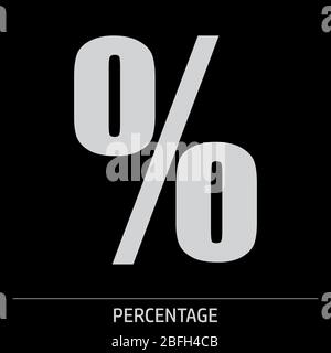 Icona percentuale su sfondo grigio con etichetta Illustrazione Vettoriale