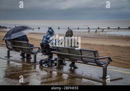 Giorno di pioggia al mare Foto Stock