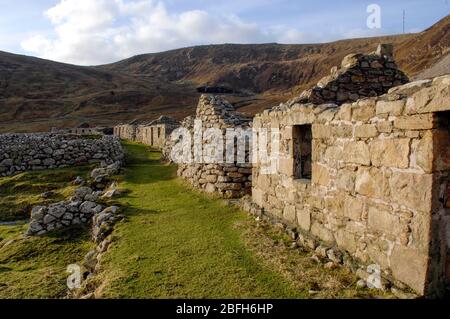 St Kilda: Baia del villaggio St Kilda di proprietà del National Trust for Scotland. Foto Stock