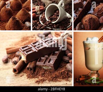 Collezione di caffè e cioccolato Foto Stock