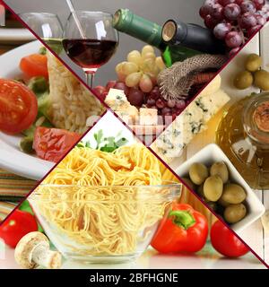 Collage di cibo gustoso Foto Stock