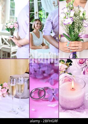 Collage di nozze Foto Stock