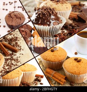 Collage di cupcake al cioccolato Foto Stock