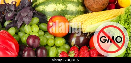 Frutta e verdura succose senza ogm Foto Stock