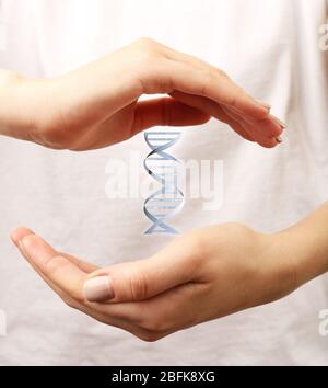 Mano con immagine vettoriale DNA Foto Stock
