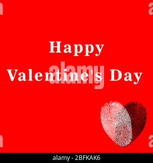 Impronta digitale cuore Foto Stock