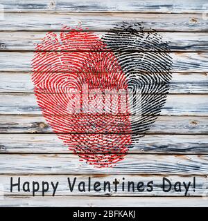 Impronta digitale cuore Foto Stock