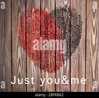 Impronta digitale cuore Foto Stock