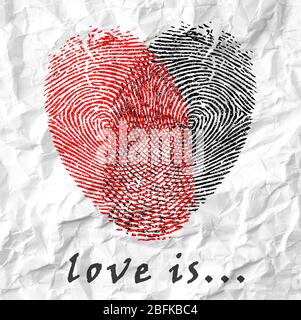 Impronta digitale cuore Foto Stock