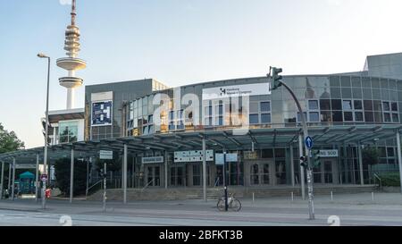AMBURGO, GERMANIA - 8 agosto 2019 Hamburg Messe + Kongress Halle, sala per mostre e congressi Foto Stock