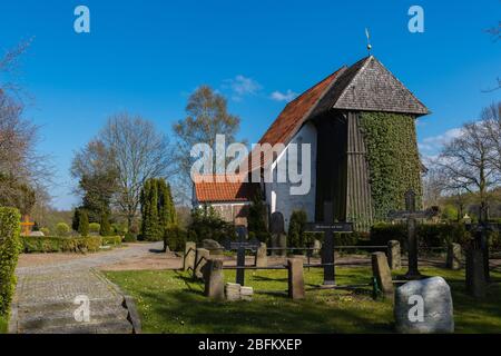 Curch St,-Andreas Kirche in Borders by, Kreis Schleswg-Flensburg, paesaggio di Angeln, Schleswig-Holstein, Germania del Nord, Europa centrale Foto Stock