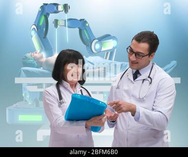 I due medici in telemedicina concetto Foto Stock