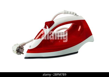 Rosso di ferro elettrico isolato su sfondo bianco Foto Stock