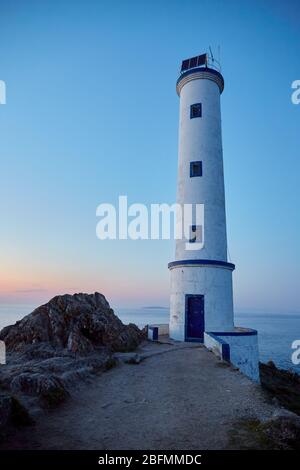 Faro di Cape Home in Galizia, Spagna. Foto Stock