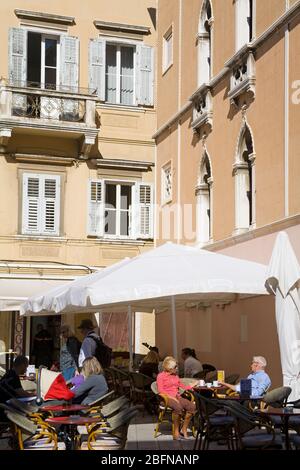 Ristorante, Narodni piazza nel palazzo di Diocleziano, Split, Croazia, Europa Foto Stock