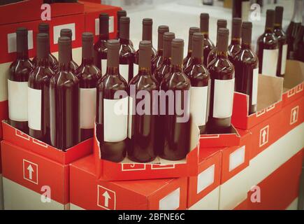 Reparto alcolici in supermercato Foto Stock