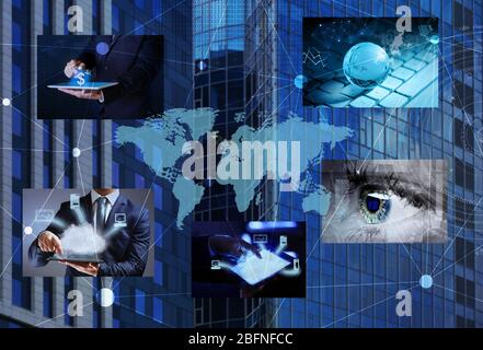 Concetto tecnologico moderno. Connessione internet in tutto il mondo Foto Stock