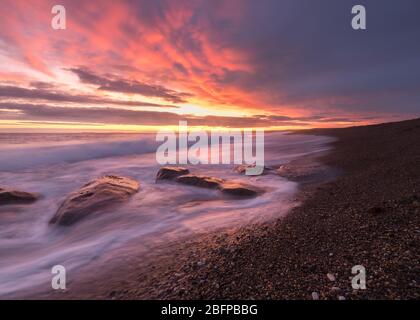 Tramonto a Carnamore Point Wexford Irlanda Foto Stock