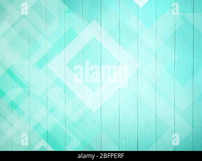 Design color menta con sfondo in legno Foto Stock