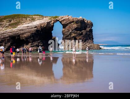 Playa de las catedrales en Ribadeo. Lugo. Galizia. España Foto Stock