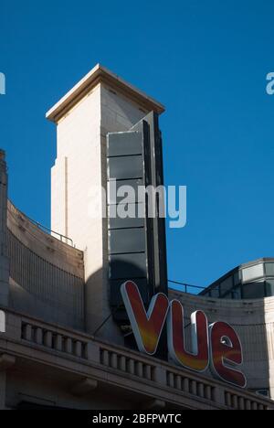 Architettura Art Deco degli anni '30 Vue Cinema West End, 3 Cranbourn Street, Leicester Square, West End, London WC2H di Thomas Somerford Foto Stock